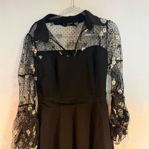 Elegant Black Floral Dress